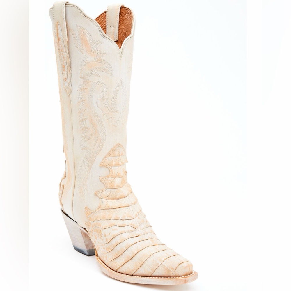 DAN POST WOMEN'S CAIMAN PRINT WESTERN BOOTS - SNIP TOE